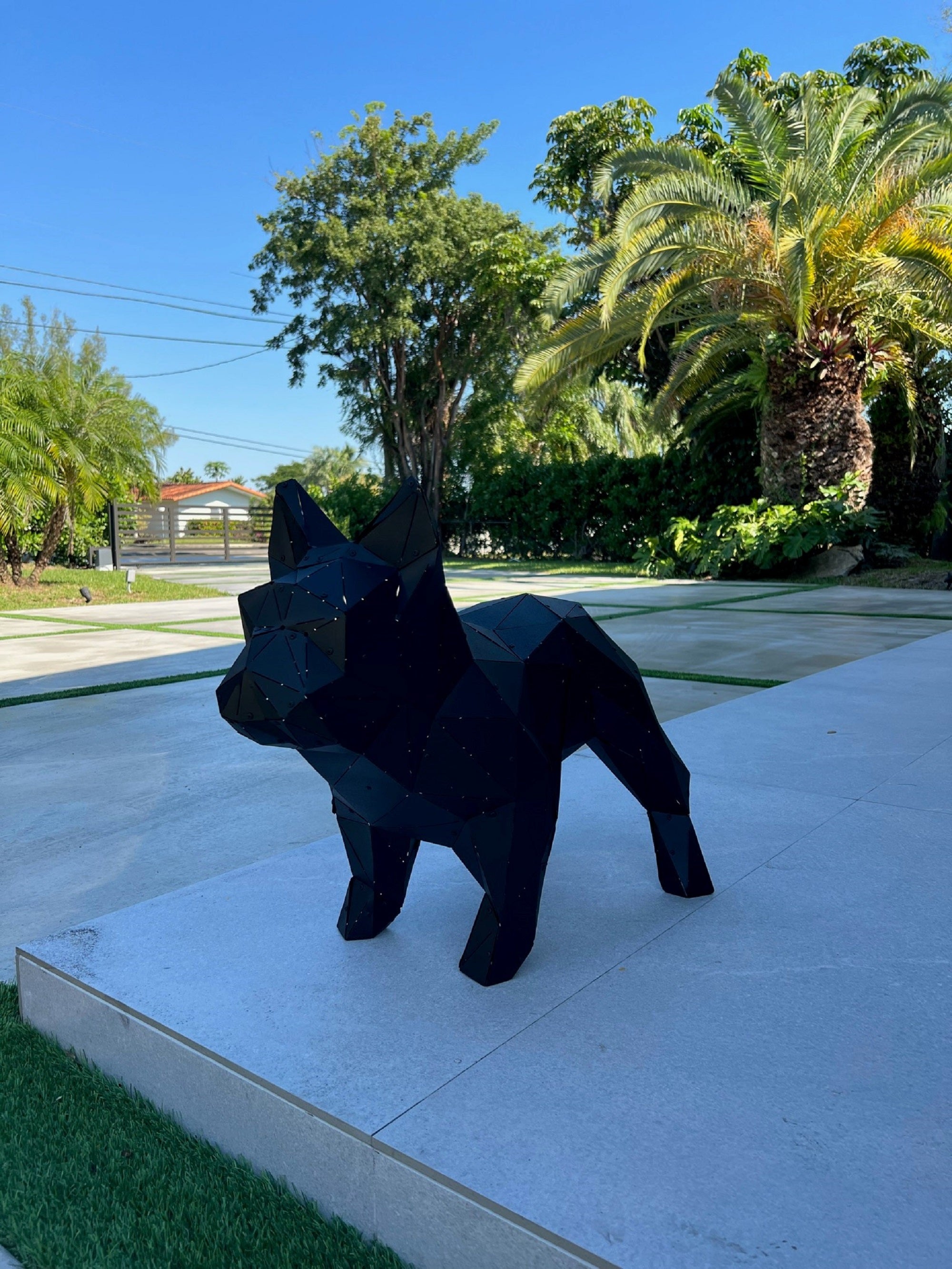 3D Metal Sculpture of Dog Breed French Bulldog