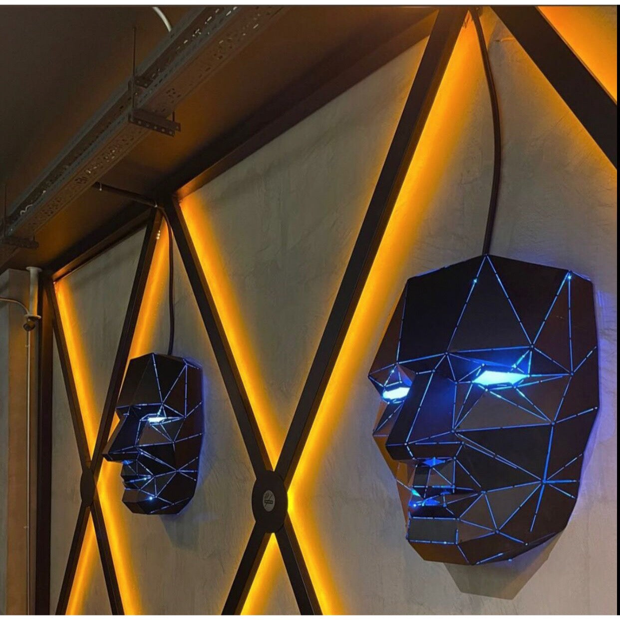3D Geometric Wall Art of Mysterious Mask