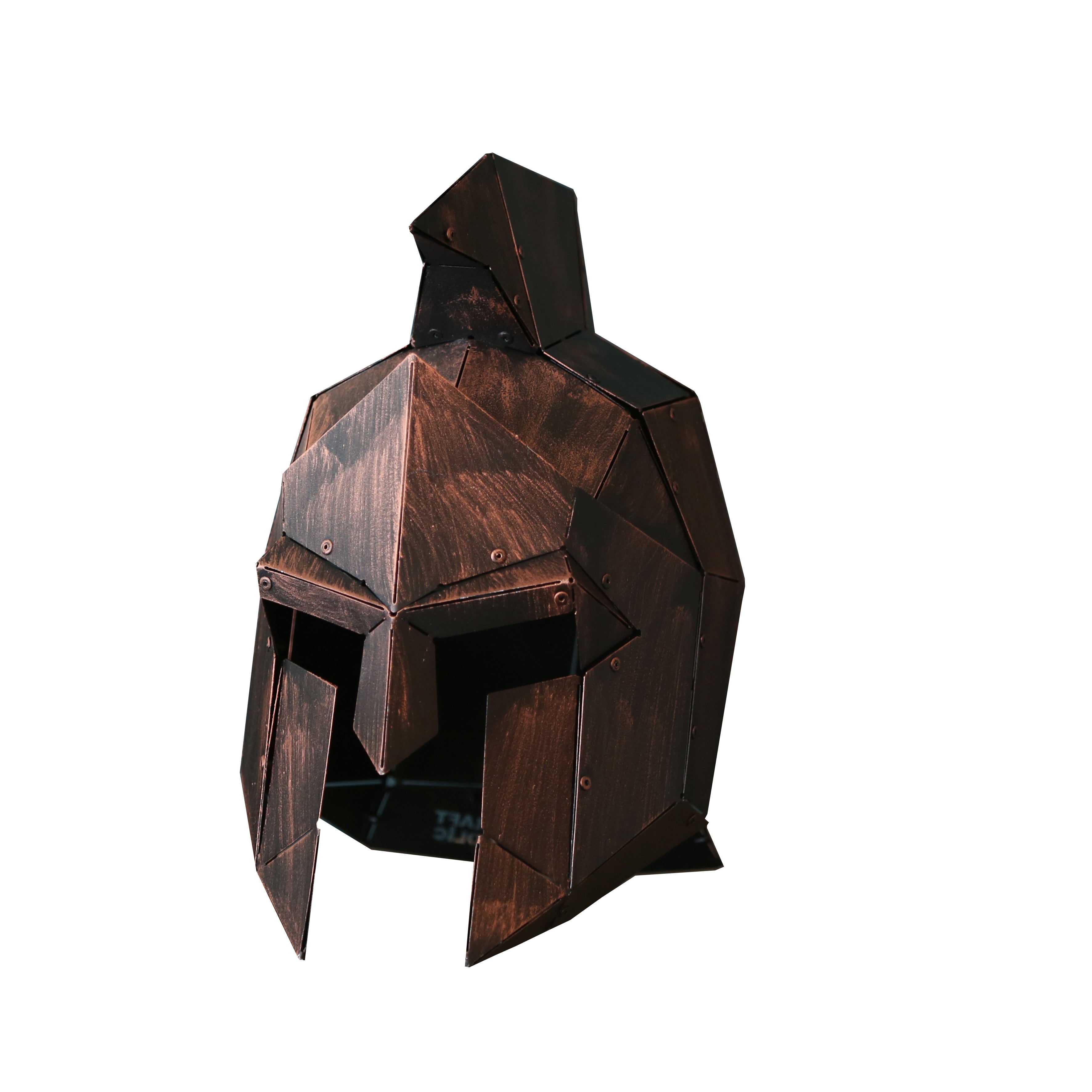 3D Geometric Art of Spartan Helmet