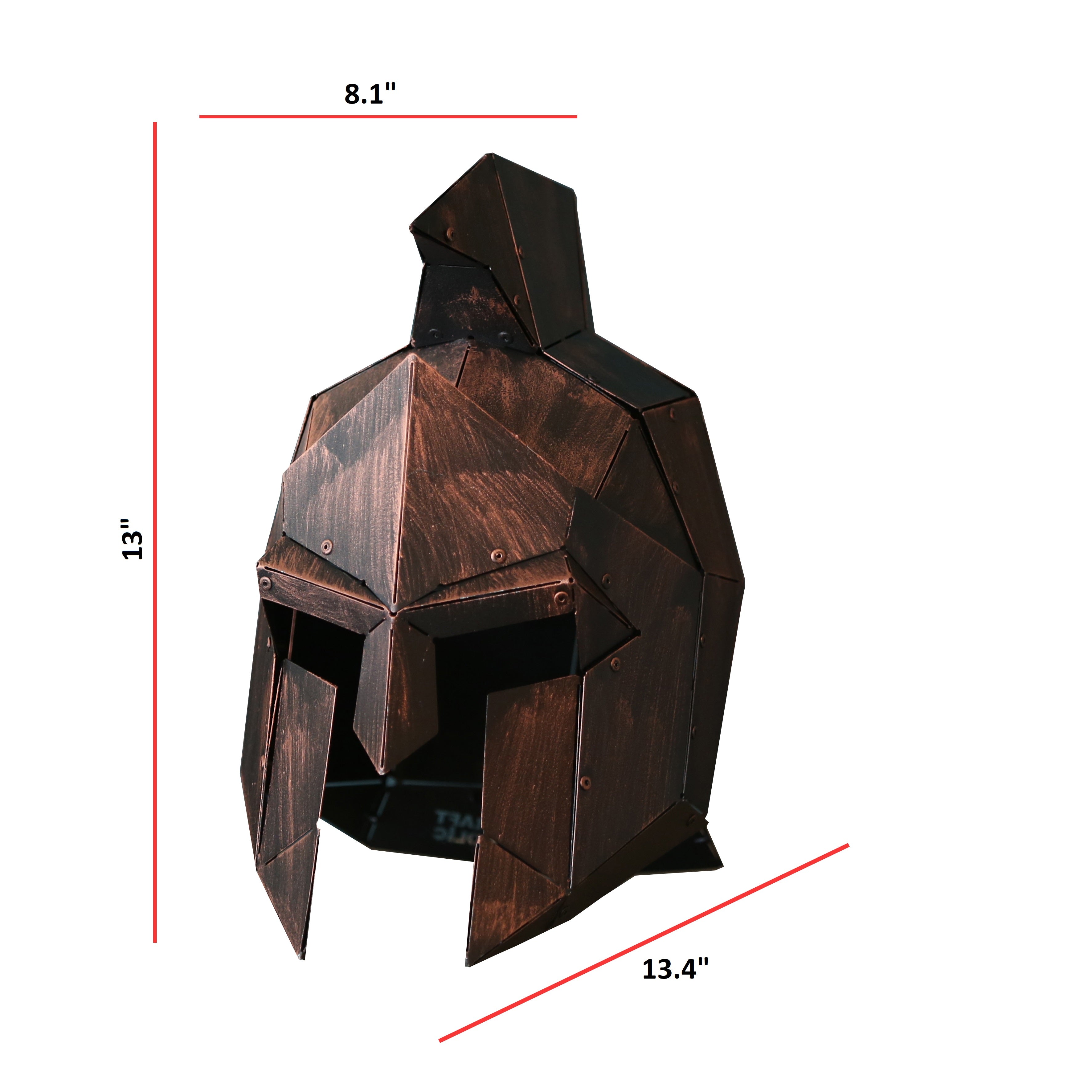 3D Geometric Art of Spartan Helmet