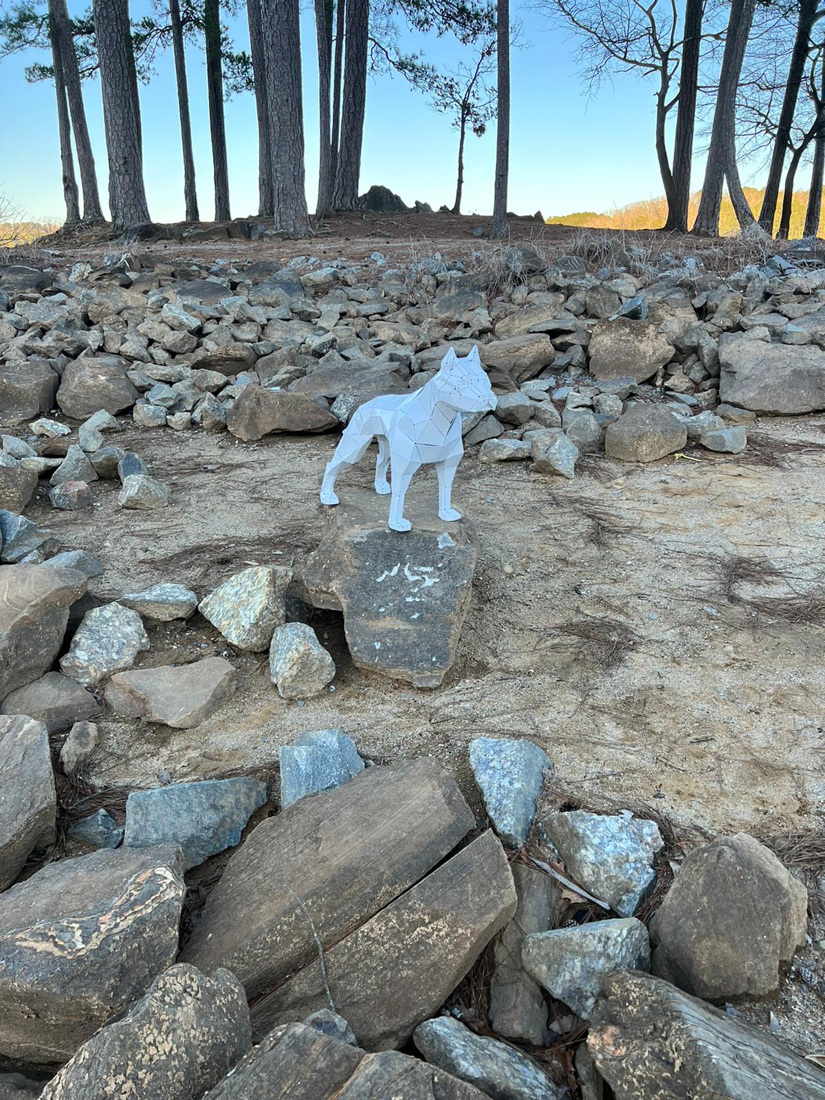 3D Metal Sculpture of Dog Breed Pitbull