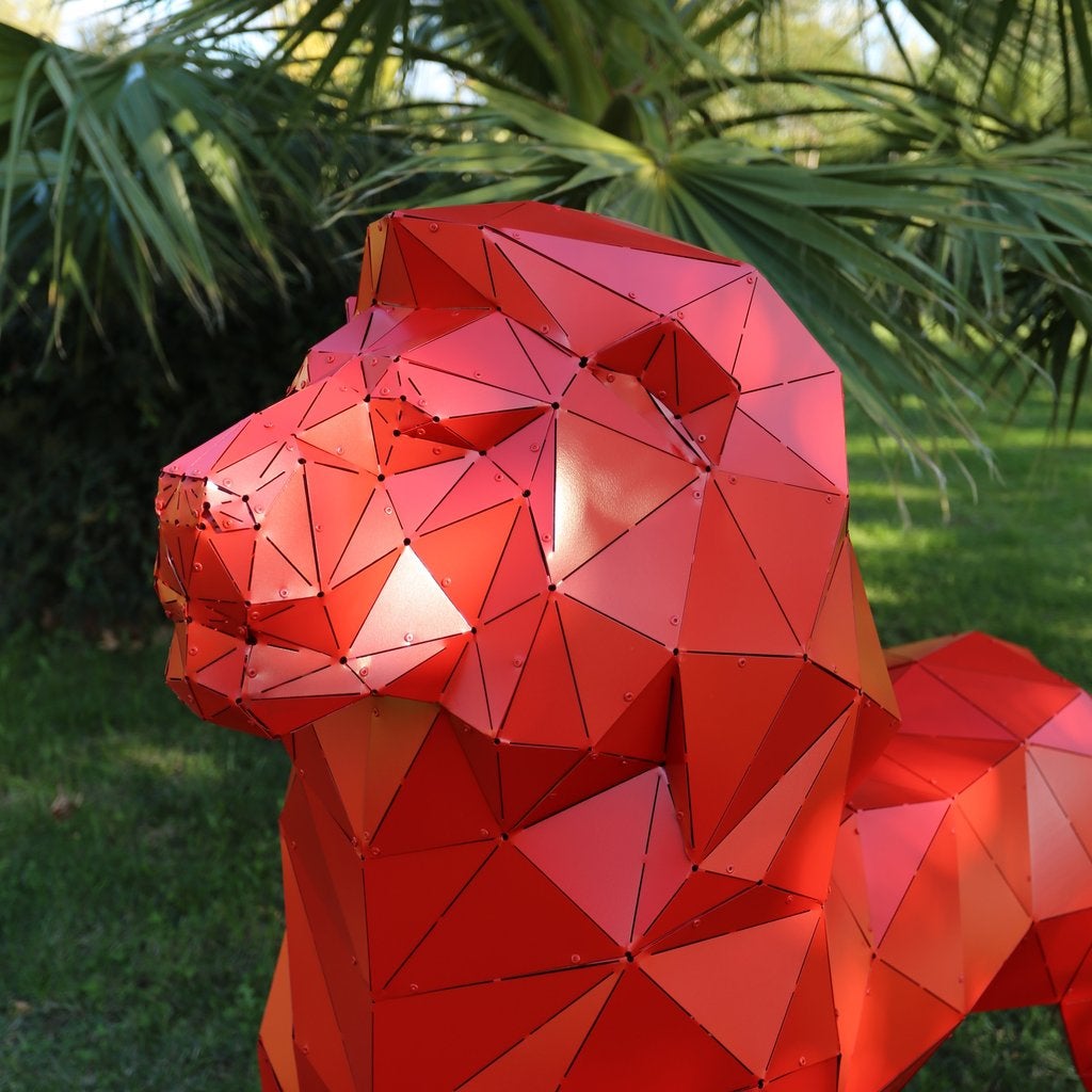 3D Metal Sculpture of Lion