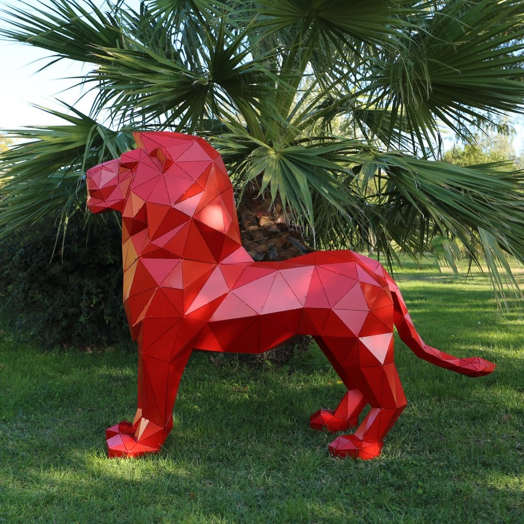 3D Metal Sculpture of Lion